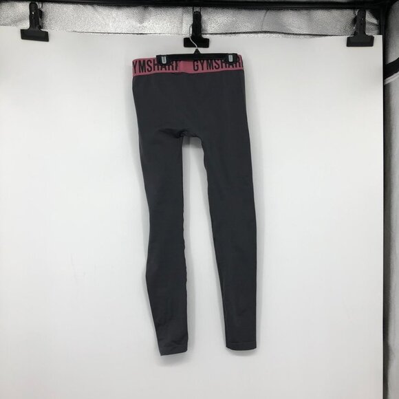 Gymshark fit leggings solid grey with pink waistband workout gym pants - Picture 12 of 15